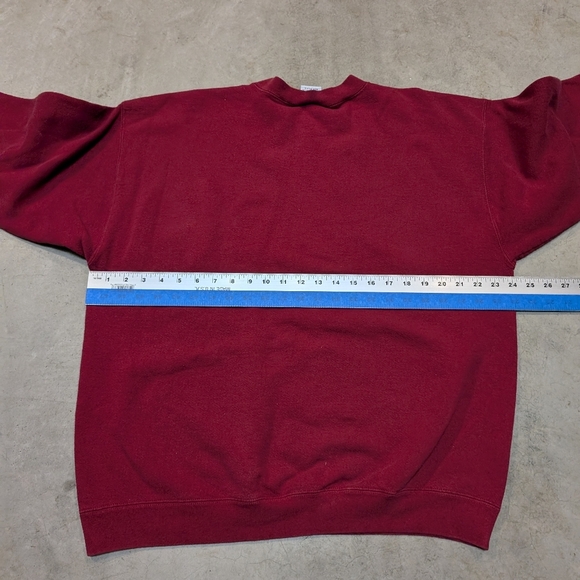 VTG 90s Nike Sweatshirt Crew Neck Mens L USA Made Center Swoosh Red - Picture 6 of 7